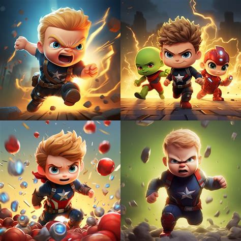 Pixar Style Animation Avengers As Babies Animated In Action