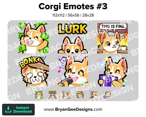 Cute Chibi Kawaii Corgi DONO LURK This Is Fine BONK Sing Gift