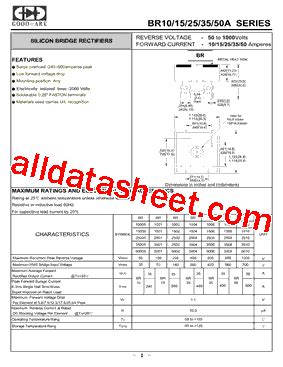 BR1008 Datasheet PDF GOOD ARK Electronics