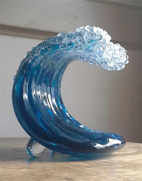 Blown Glass Wave Sculpture Etsy