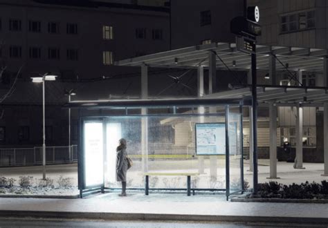 Bright Light Therapy Installation at Bus Stops in the Swedish City of... | Download Scientific ...