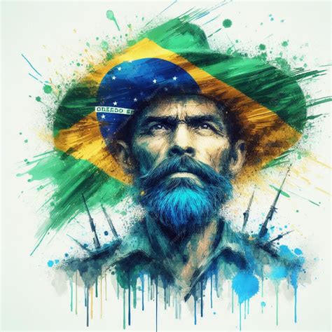 Premium Photo | Painting illustration of the Brazilian flag