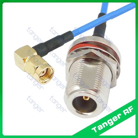 Rp Sma Male Right Angle To N Female Bulkhead Connector With 20in 50cm