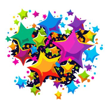 Star Cluster Vector, Sticker Clipart Colored Starfish With Pink Eyes ...