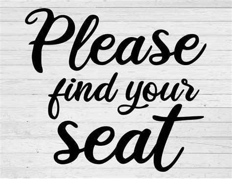 Please Find Your Seat Cut File Template Png Svg Dxf Ai Layered Etsy