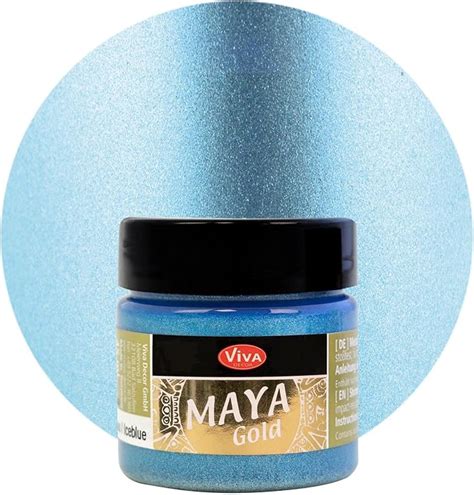 Amazon Viva Decor Maya Gold Ice Blue 1 52 Fl Oz Metallic