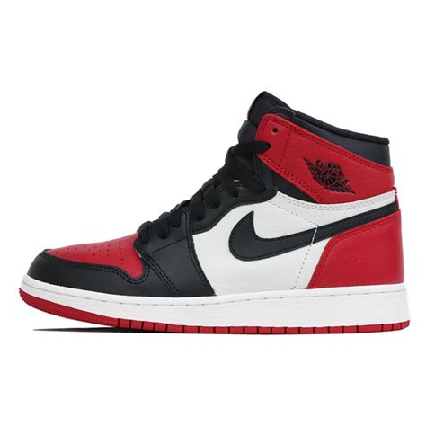 Air Jordan 1 "Bred Toe" Womens GS "Red and Black Jordans" Shoes 575441-610