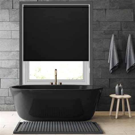 Mould Resistant Black PVC Waterproof Bathroom Roller Blinds