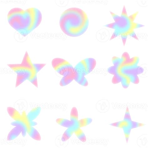 Free Set Rainbow Blur Y2k Aura Shapes Abstract Blurred Gradient Shape