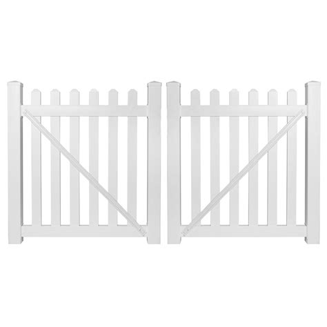 Weatherables Chelsea 8 ft. W x 4 ft. H White Vinyl Picket Fence Gate-DWPI-3-4X48 - The Home Depot