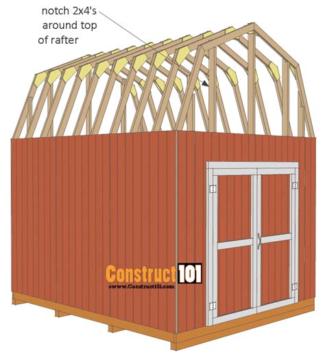 Shed Plans 10x12 Gambrel Shed Construct101