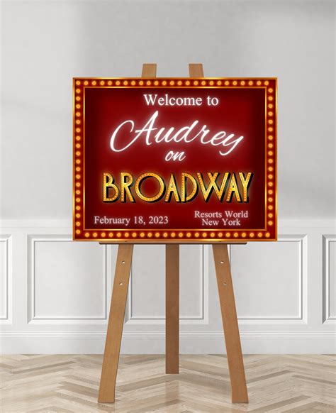 Broadway Theater Digital Welcome Sign Canva Template - Etsy