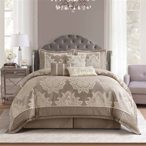 Nanshing Grand Avenue Tiana 7 Piece Traditional Damask Comforter Set