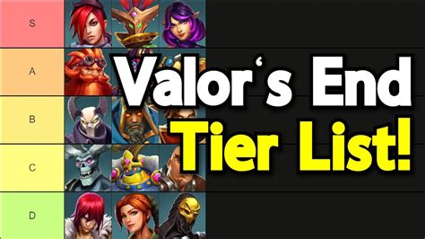 Paladins Season Valor S End Meta Tier List Opinion Youtube