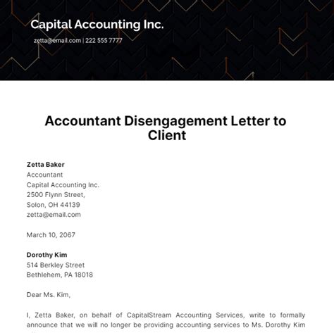 Free Accountant Disengagement Letter To Client Template Edit Online