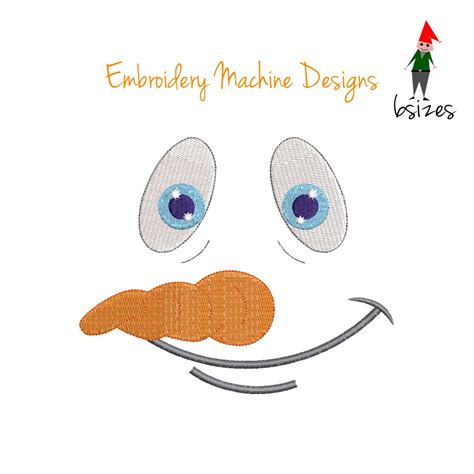 Snowman Face Machine Embroidery Designs Christmas Winter Etsy