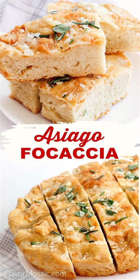 Asiago Cheese Focaccia Bread Is An Italian Bread Topped With Fresh