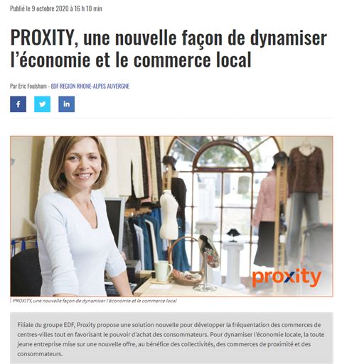 Lyon Entreprises Parle De Proxity Nouvelle Filiale Du Groupe Edf Proxity