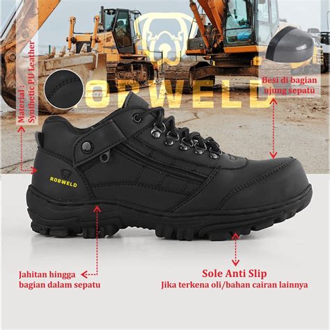 Jual Sepatu Safety Boots Pria Ujung Besi Outdoor Kerja Lapangan Sepatu