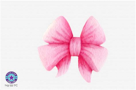 Pink Coquette Ribbon Bow Watercolor Png Graphic By Five Star Crafting · Creative Fabrica