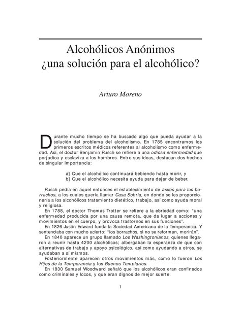 Aa Una Solucion Para El Alcoholico D Urant E M Ucho T Iem Po Se Ha