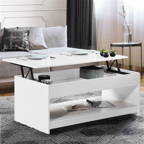 Table basse plateau relevable blanche pas chère SOA ID Market