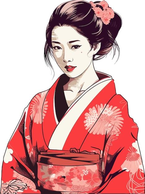 Premium Vector Pretty Japanese Kimono Girl Vector Design