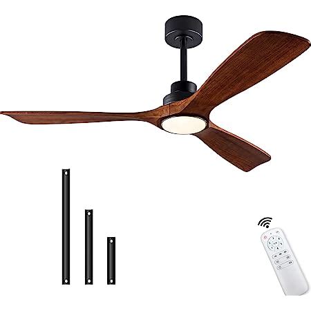 Amazon QUTWOB 52 Wood Ceiling Fan With Lights Remote Control