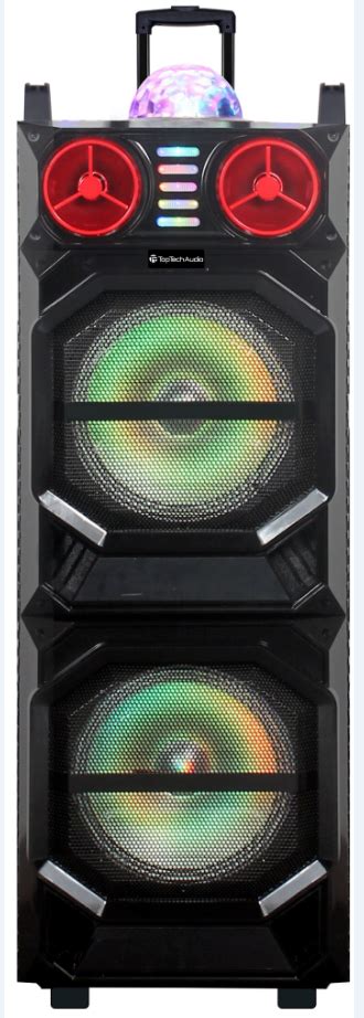 Fully Amplified Portable 8000 Watts Peak Power 2x10” Speaker Top Tech Audio