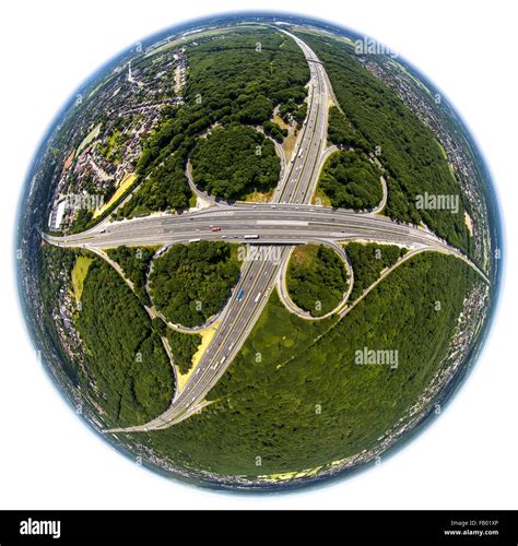 Fisheye Image Autobahnkreuz Oberhausen A Und A Und A Fotos Und