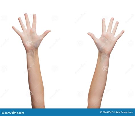 Two Woman Hands Waving Hands Royalty Free Stock Photography Image