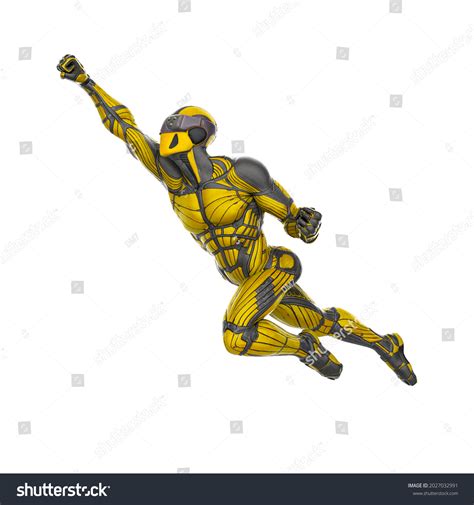 Super Hero Exosuit Flying 3d Illustration Stock Illustration 2027032991