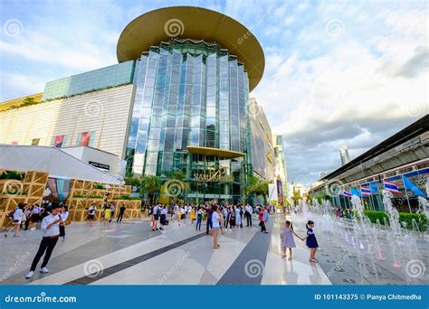 Shoppers Visit Siam Paragon Mall In Siam Square Mall On In Bangkok