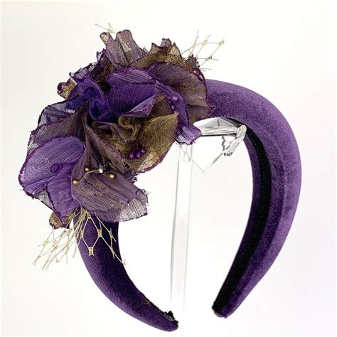 Purple Padded Headband Fascinator Wedding Fascinator Velvet Etsy Uk