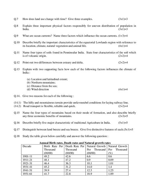 Nios Class Geography Sample Paper Pdf Aglasem