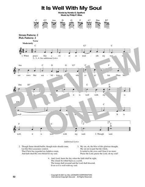 It Is Well With My Soul By Philip P Bliss Sheet Music For Easy Guitar