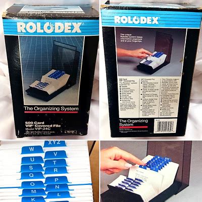 ROLODEX 500 CARD COVERED FILE BLACK 1989 VIP 24C VINTAGE NEW OLD STOCK