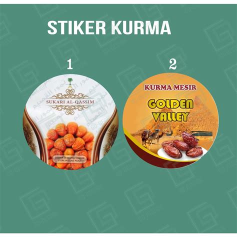 Jual Stiker Kurma Bulat Kurma Sukkari Khalas Ajwa Cutting Cromo