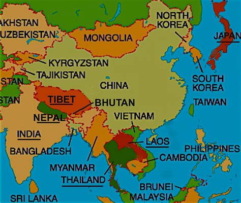 Tibet Map Asia