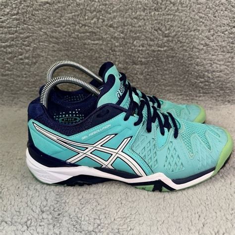 Asics Gel Resolution 6 Flexion Shoes Turquoise Navy W Gem