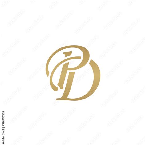 Initial Letter Pd Overlapping Elegant Monogram Logo Luxury Golden