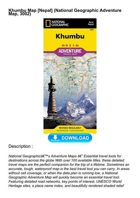 [PDF] DOWNLOAD Khumbu Map [Nepal] (National Geographic Adventure Map ...