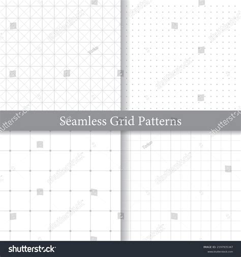 Set Seamless Grid Patterns Four Types Stock Vector Royalty Free