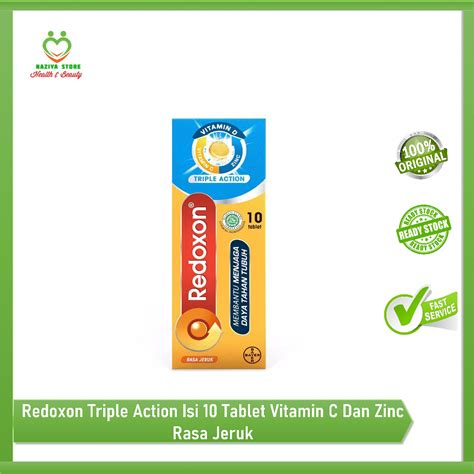 Jual REDOXON Triple Action Vitamin C D Zinc Rasa Jeruk 10 Tablet