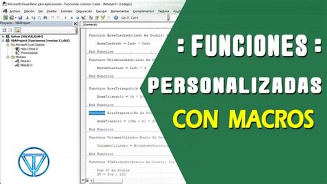 Crear Funciones Personalizadas En Excel VBA Paso A Paso YouTube