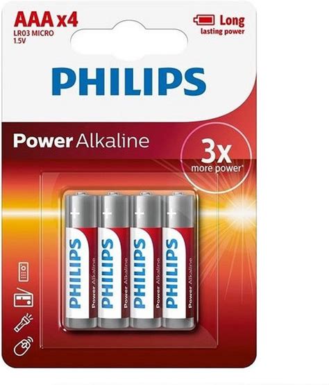 Philips AAA Alkaline Batterijen 4 Stuks Bol