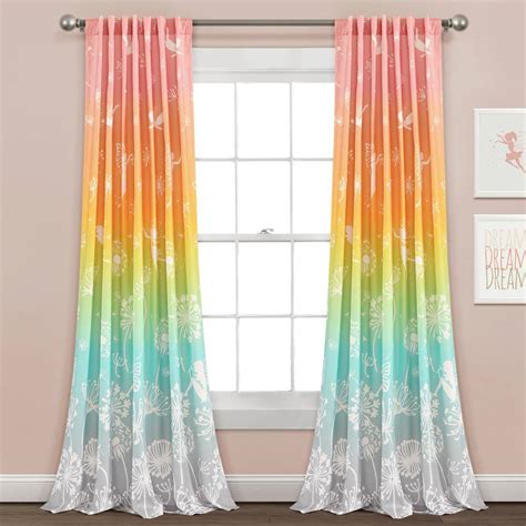 Lush Decor Rainbow Ombre Back Tab Room Darkening Curtain 52 In W X 84 In L Set Of 2