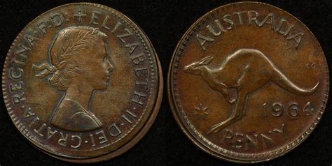 Australia 1964m Penny Partial Collar Ramstrike Error Almost