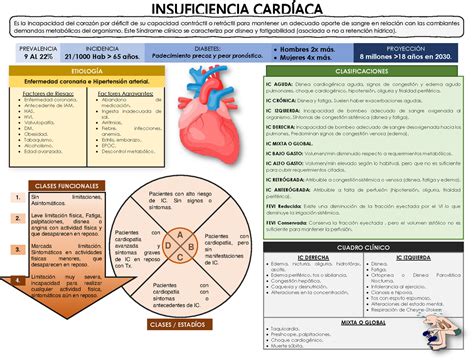 Infografia Resumen sobre la insuficiencia cardíaca INSUFICIENCIA