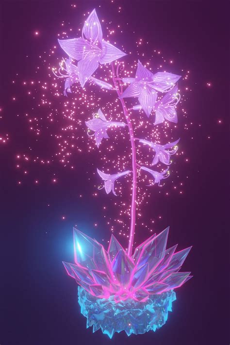 Magical flower 3d model and animation